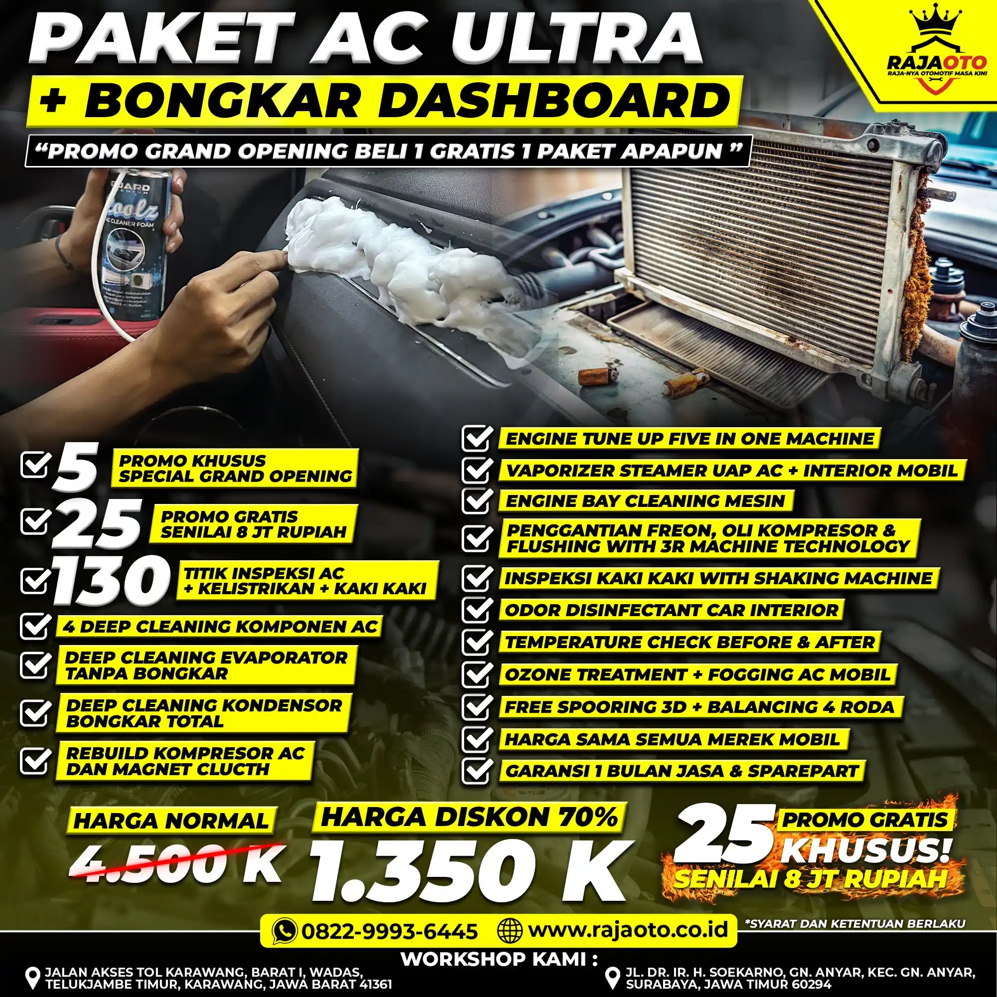 Paket AC Ultra + Bongkar Dashboard
