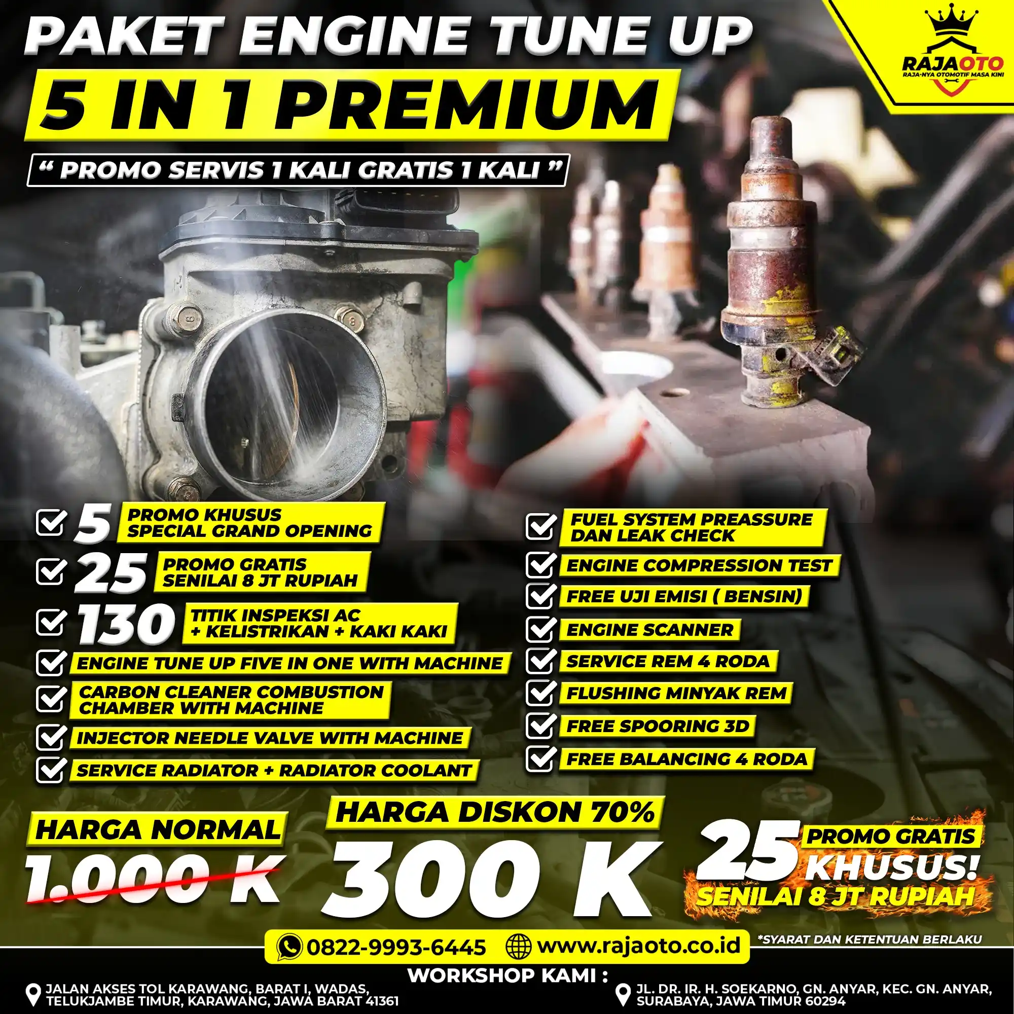 Paket Engine Tune Up 5 in 1 Premium