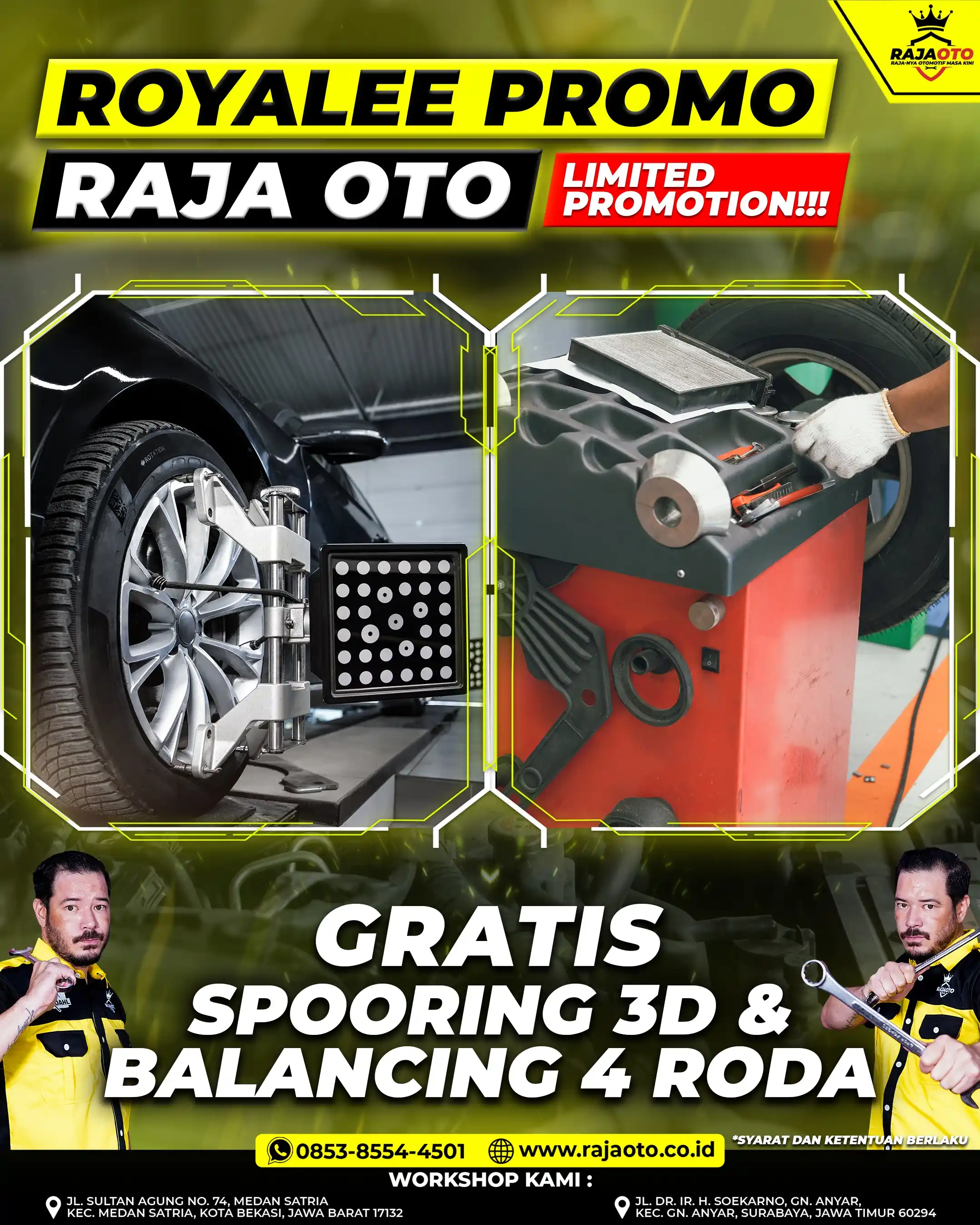Gratis Spooring 3D & Balancing 4 Roda