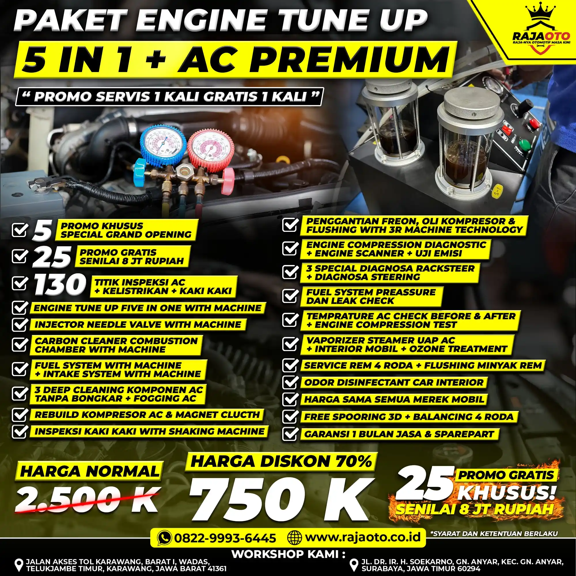 Paket Engine Tune Up 5 in 1 + AC Premium