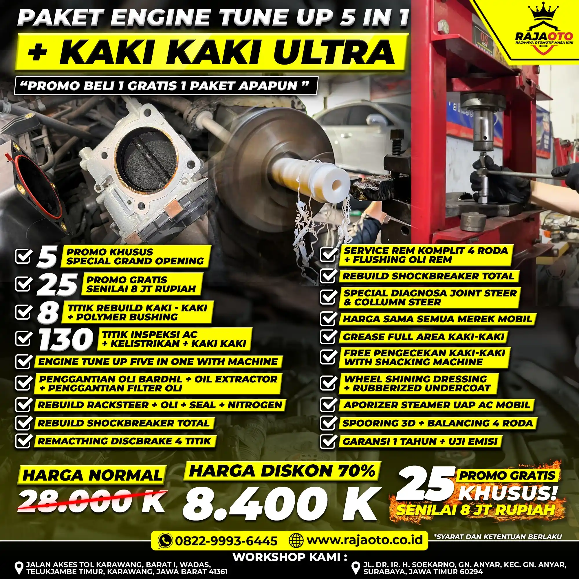 Paket Engine Tune Up 5 in 1 + Kaki Kaki Ultra